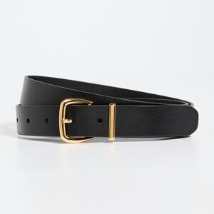 Madewell The Essential Leather Belt, Black and Gold, M